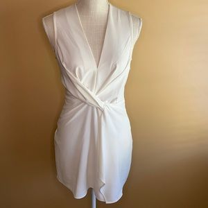 White v-neck dress